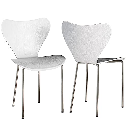 Chleby 2er Set Esszimmerstuhl Plastikstuhl Stuhl Esszimmerstühle Wohnzimmerstühle Stühle für das Esszimmer Kunststoff Geeignet für Esszimmer, Wohnzimmer Weiss von Chleby
