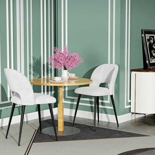 Chleby 2er Set Gestreifter Esszimmerstuhl aus Samt Weicher und Bequemer Esszimmerstuhl Küchenstühle für Esszimmer/Wohnzimmer Weiß Chleby 2er Set Gestreifter Esszimmerstuhl aus Samt Weicher und Bequemer Esszimmerstuhl Küchenstühle für Esszimmer/Wohnzimmer Weiß von Chleby