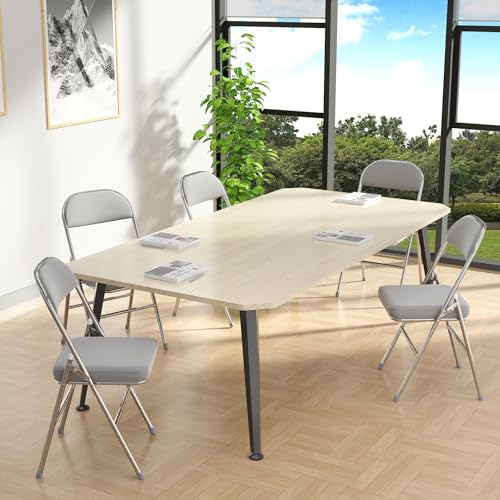 Chleby 4er Set Bequemer Klappstuhl Küche aus Leder Klappstühle Besucherstuhl mit Dickes Kissen Klappbare Esszimmerstühle sind geeignet für Küche, drinnen, draußen, Konferenzraum Grau von Chleby