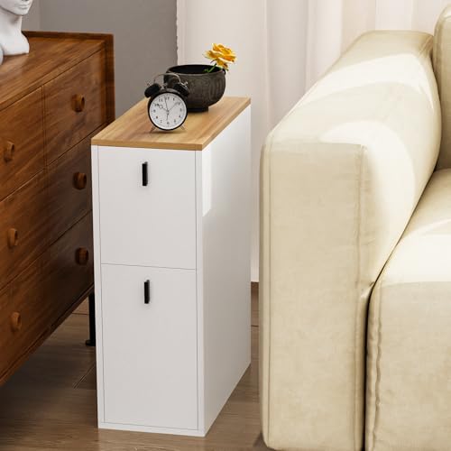 Chleby Nachttisch Schmal Nachttische Hoher Beistelltisch Con 2 cassetto Nachtschrank Schmaler Nachttisch mit Ablagefächern Sofatisch 25x51x68cm Weiß braun Chleby Nachttisch Schmal Nachttische Hoher Beistelltisch Con 2 cassetto Nachtschrank Schmaler Nachttisch mit Ablagefächern Sofatisch 25x51x68cm Weiß braun von Chleby