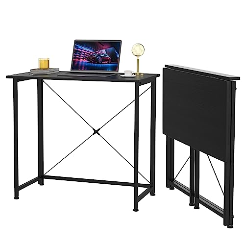 Chleby Schreibtisch Faltbar Tisch Faltbar Computertisch Portable Schreibtische Klappbar PC Tisch Schwarz 80x45.5x74 cm von Chleby