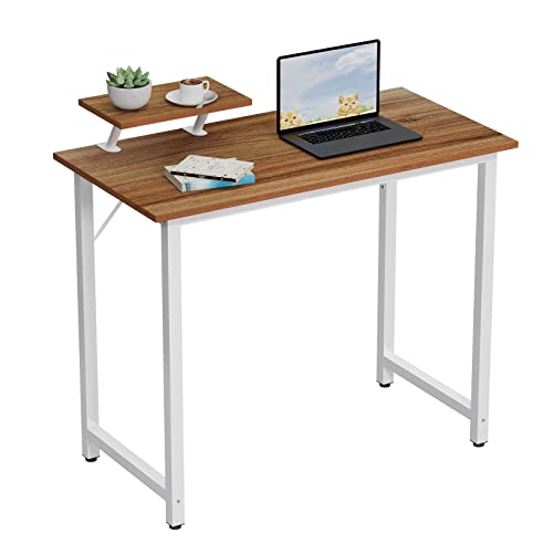Chleby Schreibtisch für Computer, Schreibtisch, Computertisch, PC-Tisch, mit Halterung, braun, 80 x 40 x 75 cm… von Chleby