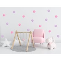 Aquarell Pink & Lila Polka Dot Wandsticker Aufkleber | Pinke Spot Sticker Stickers Kinderzimmer von ChobyWallArt