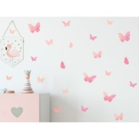 Rosa Aquarell Schmetterling Wandsticker Aufkleber | Blush Pink Stickers Kinderzimmer von ChobyWallArt