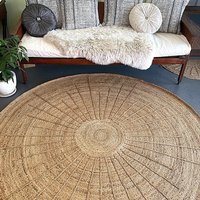 6x6 Ft Arche Geflochtener Runder Juteteppich, Benutzerdefinierte Größe Flur Bodenfläche Beige Teppich, Boho Home Decor Wohnzimmer Schlafzimmer von ChoiceHomeRug