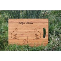 Personalisiertes Katzen Bambus Schneidebrett Küchen Dekor von ChompboardsUK