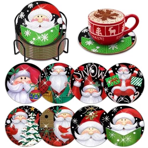 Diamond Painting Weihnachten Neu Untersetzer Art Christmas Coasters Untersetzerset Schneemann Acryl Erwachsene DIY (2) von ChongKuan