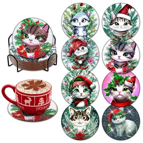 Diamond Painting Weihnachten Untersetzer Neu Art Christmas Coasters Untersetzerset Schneemann Acryl Erwachsene DIY (1) von ChongKuan