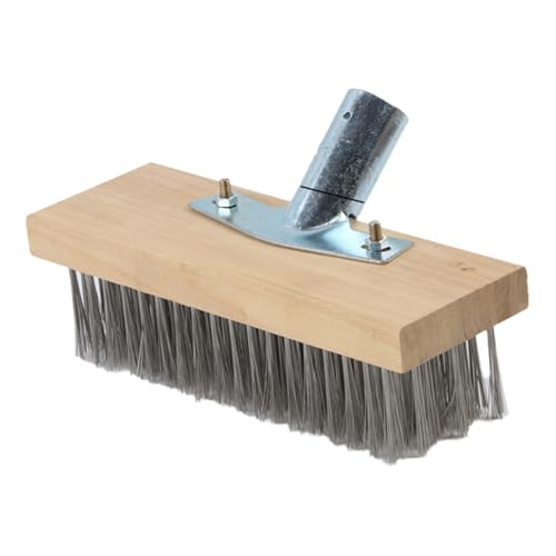 Drahtbesen Zur Moosentfernung in 20cm 30cm 50cm - Stahlbesen Für Terrasse Und Gehwege - Robuster Drahtbesen Ohne Stiel - Edelstahl Drahtbesen Für Effektive Reinigung (20cm mit Ständer) von ChongKuan
