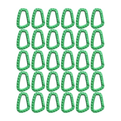 Karabiner Kunststoff Kunststoff Karabiner Karabiner Groß Materialkarabiner Karabinerhaken Kunststoff Plastik Schwarz Carabiner (Grün,30 Stück) von ChongKuan