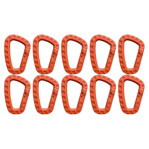 Kunststoff Karabiner Karabiner Kunststoff Karabiner Groß Materialkarabiner Karabinerhaken Kunststoff Plastik Schwarz Carabiner (10 Stück,orange Farbe) von ChongKuan