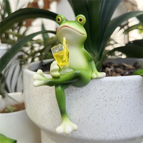 Miniteich Deko Für Draußen Frosch Garten Schwimmfrosch Brunnen Set Blumentopf Hänger Ornament Gartendeko Springbrunnen Teichdeko Schwimmdeko Mini Zubehör Gartenteich Dekorativer Dekoration (5) von ChongKuan