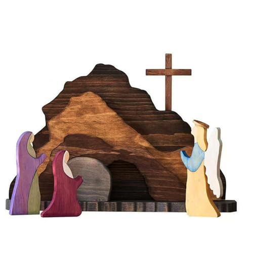 Osterkrippe Holz 4 Verschiedene Designs Osterszene Osterdeko Aus Hochwertige Ostern Dekoration Für Zuhause Kirche Oder Gemeinde (C) von ChongKuan