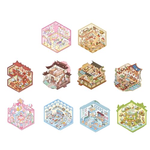 Sets Diy 3d House Stickers Haus Aufkleber Make Scenes for Hausaufkleber Fun Adults Miniature Zum Selbermachen Di-y (10-teiliges Set-7) von ChongKuan