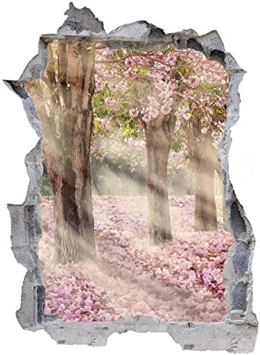3D Wandtattoo Mauerloch Wandsticker Wandaufkleber Durchbruch selbstklebend Schlafzimmer Wohnzimmer Kinderzimmer - Wald Frühling Blüten,Größe: 70x110cm von ChongYang
