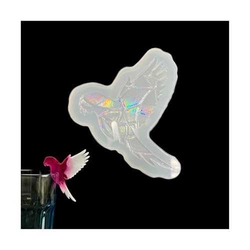 Chooseyours11 Silikonform Papagei Glasmarkierer passend für Pokal Glas – Tropischer Vogel Glasdeko, Glasmarker, DIY Resinform, handgemacht, holografisch oder klassisch für Epoxi oder UV Harz von Chooseyours11