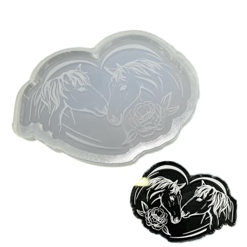 Pferde Unterstzer Silikonform für Epoxidharz – Handgemachte Gießform aus hochwertigem Silikon, ca. 12 cm, 6 mm dick – DIY Bastelform für Resin Kunstharz gießharz Keraflott, jesmonote und mehr. von Chooseyours11