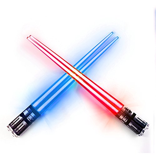 ChopSabers Lichtschwert LED leuchten Essstäbchen 2 Paar Rot blau von ChopSabers