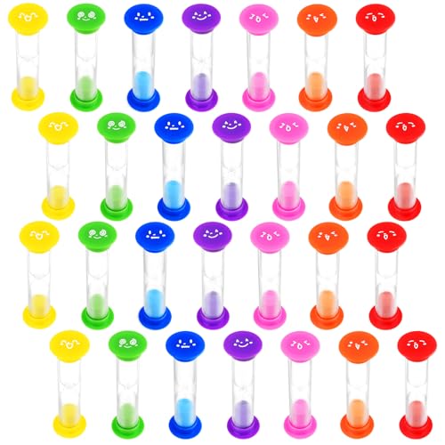 28PCS Sanduhr Sanduhr, Chostky 2 Minuten Sanduhr Bunte Sanduhr Niedliche Sanduhr Zeitmesser Set Zahnbürsten-Timer für Kinder Klassenzimmer Spiel Haus Küche Büro, 7 Farben 28PCS Sanduhr Sanduhr, Chostky 2 Minuten Sanduhr Bunte Sanduhr Niedliche Sanduhr Zeitmesser Set Zahnbürsten-Timer für Kinder Klassenzimmer Spiel Haus Küche Büro, 7 Farben von Chostky