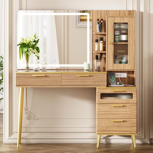 Chrangmay Schminktisch mit Spiegel und Lichtern-X-001 von Chrangmay