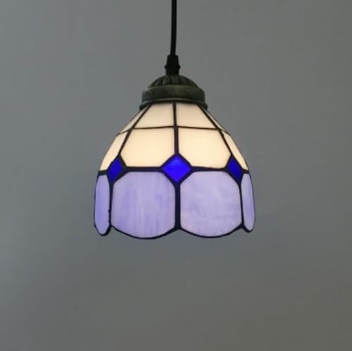Chrasy E27 Pendelleuchte Deckenleuchte aus Buntglas im Tiffany-Stil Modern Deckenleuchte mit 15 cm Breitem Lampenschirm von Chrasy