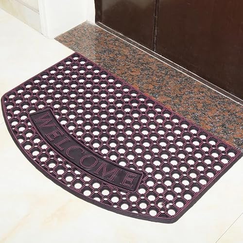 Chrasy Kokosnuss Rutschfester Eingangsmatte Fußmatte außen Stil Fußmatte außen Kokosnuss mit Muster Effektive Resistentes Gummi für Haustür, leicht zu reinigen - 49 x 79 cm (Rot) von Chrasy