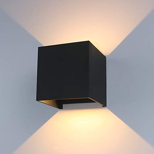 Chrasy Moderne Wandleuchten Innen 10W Wandleuchte Warmweiß Wandbeleuchtung LED mit Einstellbar Dekorative Würfel Wandlampe für Wohnzimmer IP65 Wasserdichte von Chrasy