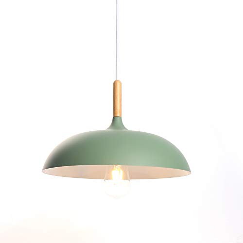 E27 Modern LED Pendelleuchte Hängeleuchte Loft Pendelleuchte Lampenschirm Stilvollen Pendelleuchte Hängelampe Industrie Deckenlampe Φ35cm(Grün) von Chrasy