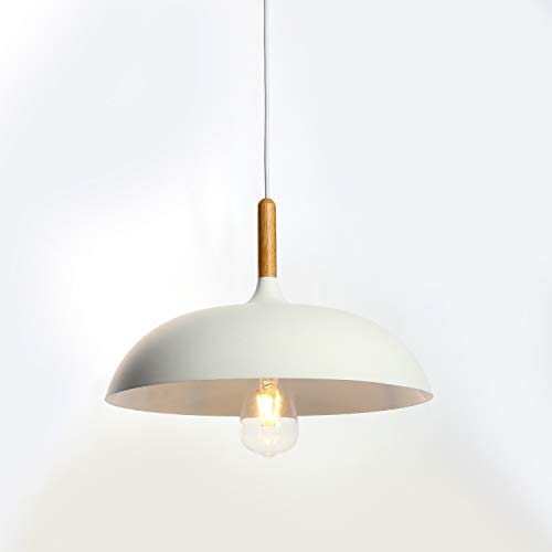 E27 Modern LED Pendelleuchte Hängeleuchte Loft Pendelleuchte Lampenschirm Stilvollen Pendelleuchte Hängelampe Industrie Deckenlampe Φ35cm(Weiß) von Chrasy