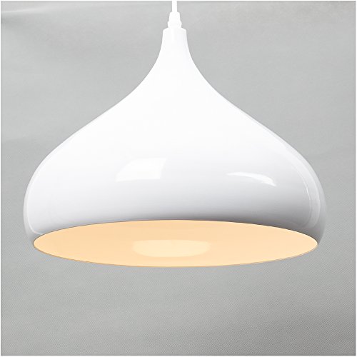 Chrasy Industrielle Moderne LED Pendelleuchte Hängeleuchte E27 Fassung für Bürodeckenleuchten Φ30cm für Esszimmer, Wohnzimmer, Arbeitszimmer (Weiß) von Chrasy