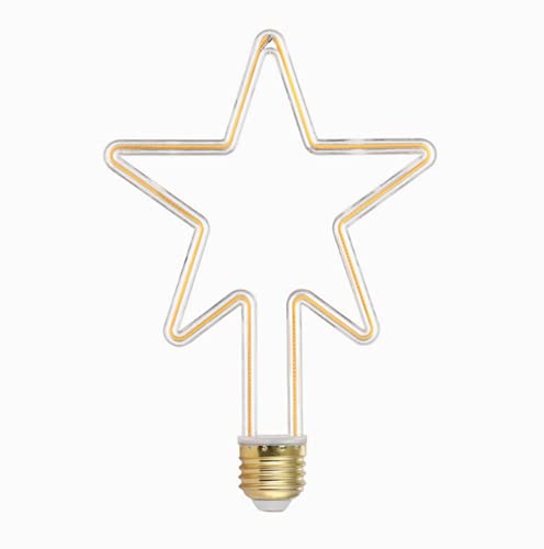 Chrasy Kreative Glühbirne 4W E27 Dekorative Glühbirnen in Sternform Lampenfassung Filament Fadenlampe Warmweiss 2700K Dekorative AC220-240V Nicht Dimmbar von Chrasy