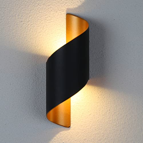 Chrasy Moderne LED Wandleuchte Aussen IP65 Metall Schwarz Aluminium 10W Spiralförmig für Leuchtmittel von Chrasy