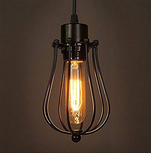 Chrasy Retro Vintage Hängeleuchte Pendelleuchte Deckenbeleuchtung Käfiglampe E27 Fassung für Esstisch, Schlafzimmer,Kaffee-Bar,Leseraum Beleuchtung von Chrasy