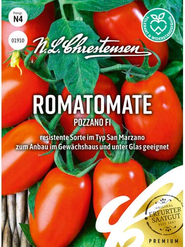 Romatomate Pozzano, F1, Samen, Packungsgröße N4, Portion Saatgut von Chrestensen