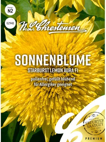 Sonnenblume Starbust Lemon Aura F1 Samen, Packungsgröße N2, Portion Saatgut von Chrestensen