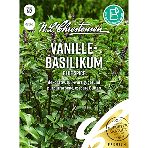 Vanille-Basilikum Blue Spice, Basilikum Samen direkt vom Hersteller, Saatgut ca. 400 Pflanzen von Chrestensen
