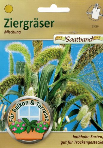 Ziergräser Mischung Saatband für Balkon & Terrasse halbhohe Sorten gut für Trockengestecke 53090 von Chrestensen