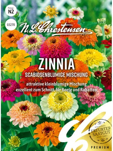 Zinnia Scabiosenblumige Mischung, N.L. Chrestensen Blumensamen Mischung für Garten und Wiese von Chrestensen