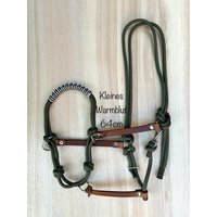 Zug-Sidepull Größe Warmblut | Full Aus Seil in Oliv Zum Reiten, Bodenarbeit Und Führen von ChriStallHalfter