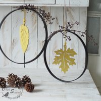 Fensterdeko Herbst Loop Blatt von ChriSueMuenster