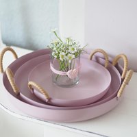Tablett Rund Rosa Mit Griff von ChriSueMuenster