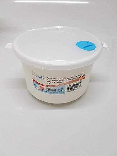 Chriluka Mikrowellenteller Kasserolle Mikrowellengeschirr m Dampfventil Deckel für Mikrowelle 2 Liter Rund Erhitzen Einfrieren von Chriluka