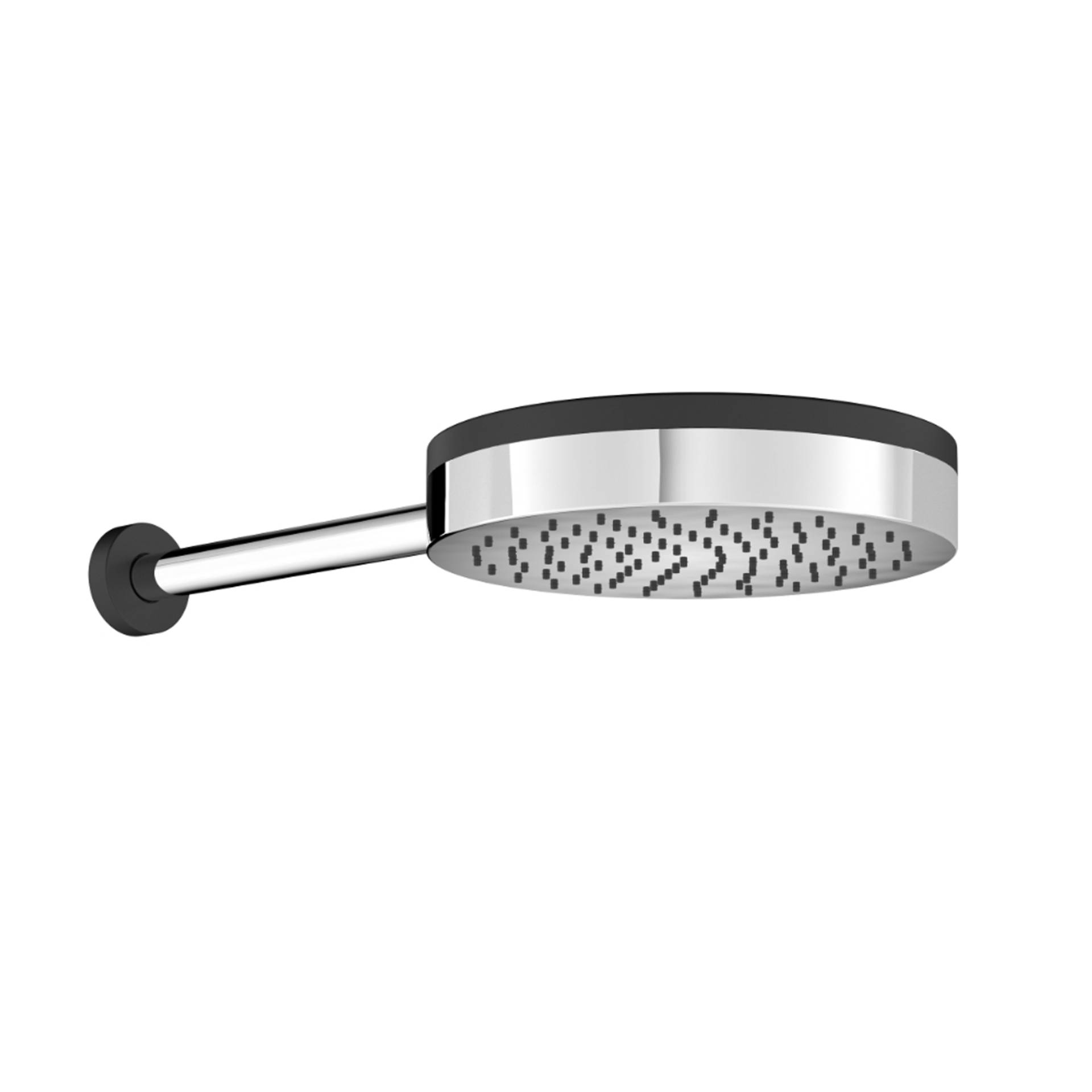 Chris Bergen Design-Kopfbrause mit Brausearm chromfarben/schwarz matt Ø 25 cm von Chris Bergen