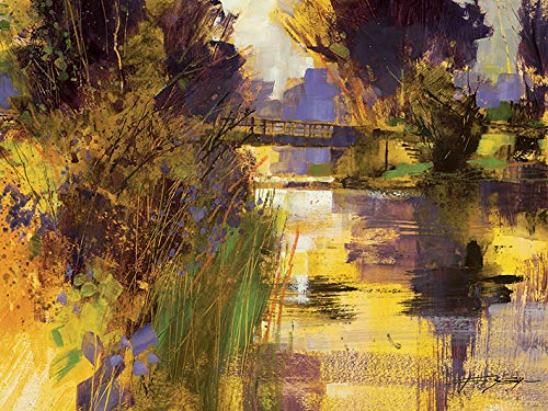 Chris Forsey Bridge & Glowing Light, 60 x 80 cm, Leinwanddruck, Mehrfarbig von Chris Forsey