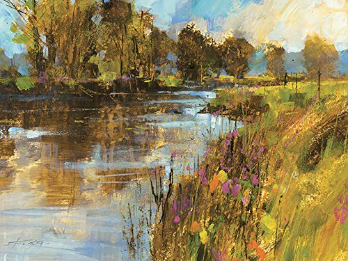Chris Forsey Spring River Leinwanddruck, Mehrfarbig, 60 x 80 cm von Chris Forsey
