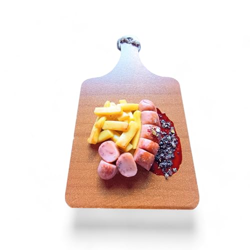 Van DER ELV-Küchenmagnet, Hamburger Fischbrötchen, wie echt, Immer EIN Unikat, super witzig, 100% Handarbeit, Kühlschrank Souvenir, Geschenk, (Currywurst Pommes) von Chris van der Elv