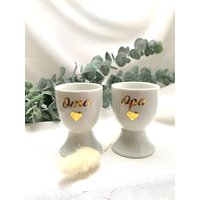 Eierbecher Mit Herz Für Oma Und Opa in Goldschrift, Geschenk Opa, Ostergeschenk von ChrisCaArt