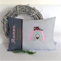 Kissen Mit Namen Zu Kommunion Oder Konfirmation Personalisiertes Für Mädchen Geschenk Geburtstag Taufe Geburt Regenbogen von ChrisPatchy