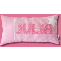Mädchenkissen in Rosa Mit Namen Personalisierbar Als Geschenk Oder Wohndekoration Im Kinderzimmer von ChrisPatchy