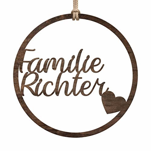 Deko Türkranz Herbst aus Holz - Personalisierter Herbstkranz Tür Haustür Fenster - tolle Herbstdeko zum Aufhängen - Herbstliche Dekoration draußen & innen - Herbsttürkränze Türdeko (Personalisiert) von CHRISCK design